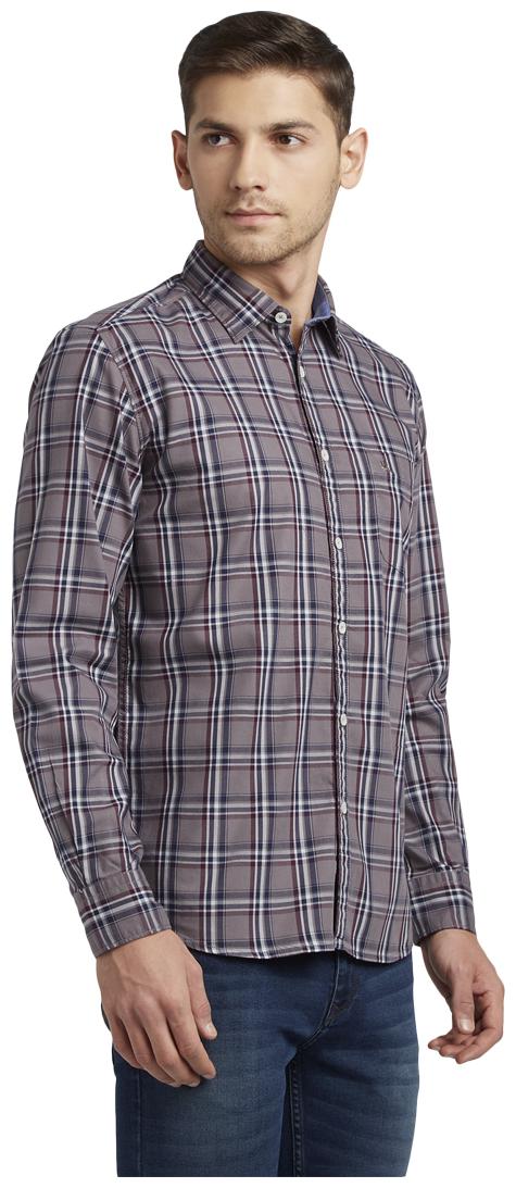 

Parx Men Grey Checked Slim Fit Casual Shirt