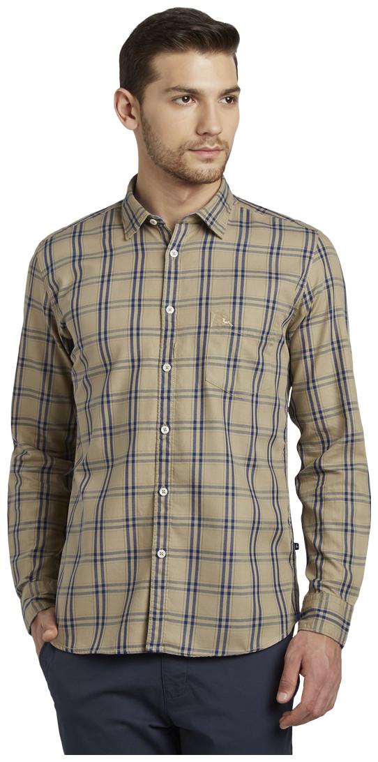 

Parx Men Brown Checked Slim Fit Casual Shirt
