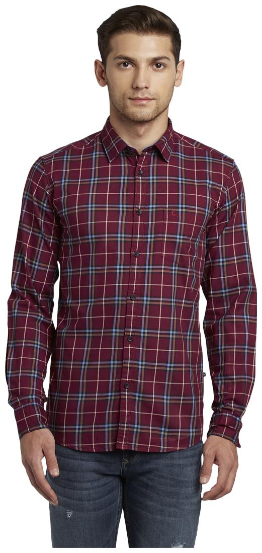 

Parx Men Red Checked Slim Fit Casual Shirt