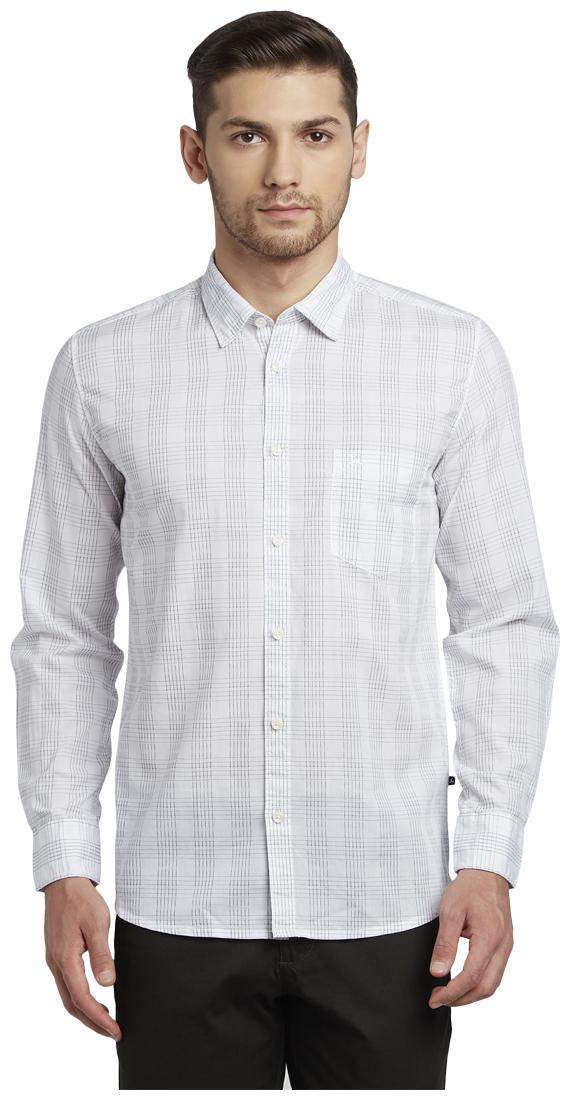 

Parx Men White Checked Slim Fit Casual Shirt