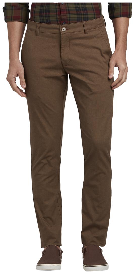 

Parx Men Brown Solid Tapered fit Regular trousers