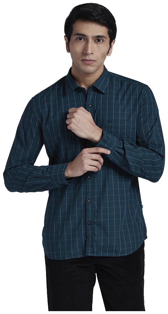 

Parx Men Green Checked Regular Fit Casual Shirt
