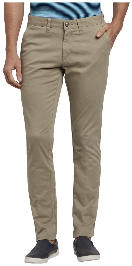 

Parx Men Beige Solid Slim fit Regular trousers