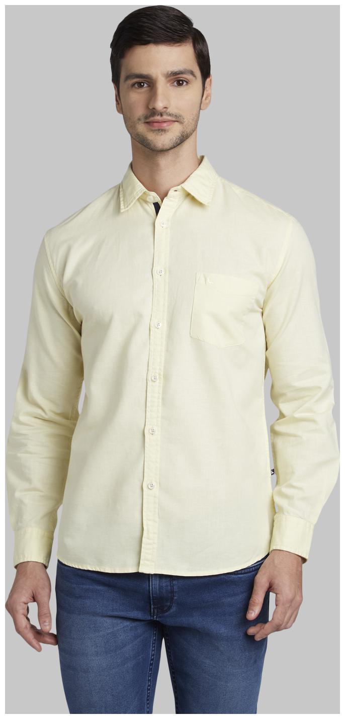 

Parx Men Yellow Solid Slim Fit Casual Shirt