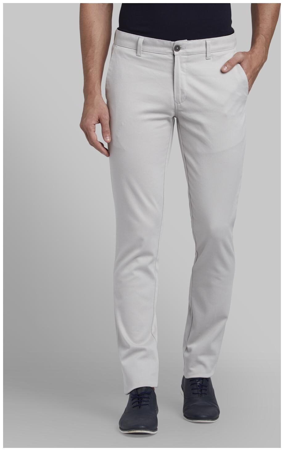

Parx Men Grey Solid Slim fit Regular trousers