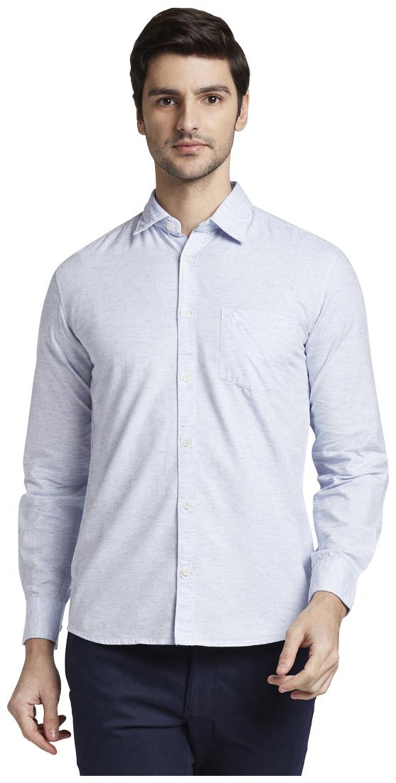 

Parx Men Blue Solid Slim Fit Casual Shirt