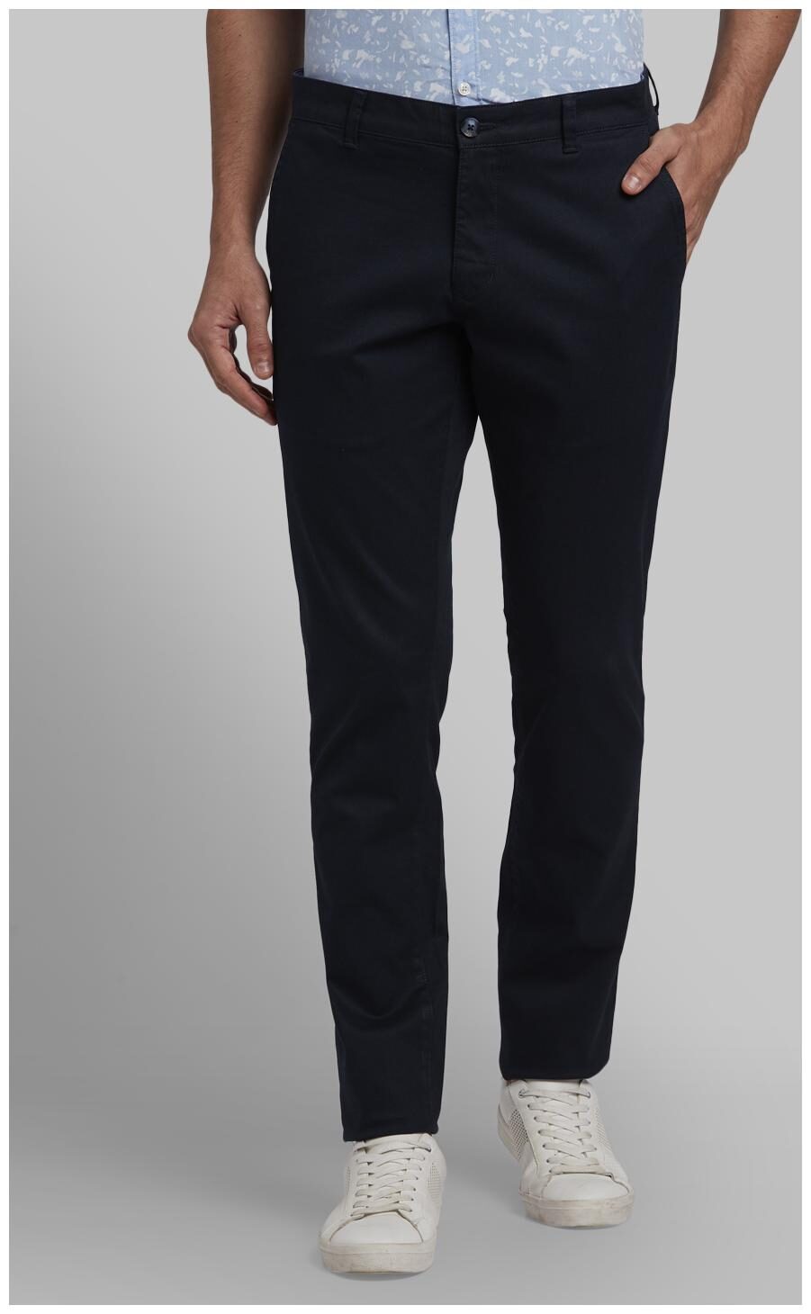 

Parx Men Blue Solid Tapered fit Regular trousers