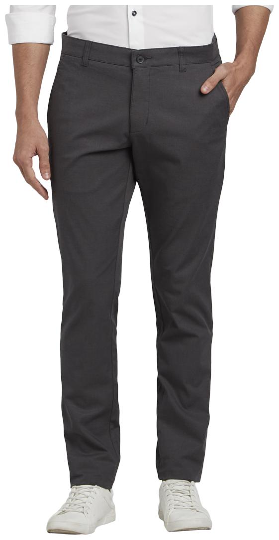 

Parx Men Grey Solid Tapered fit Regular trousers