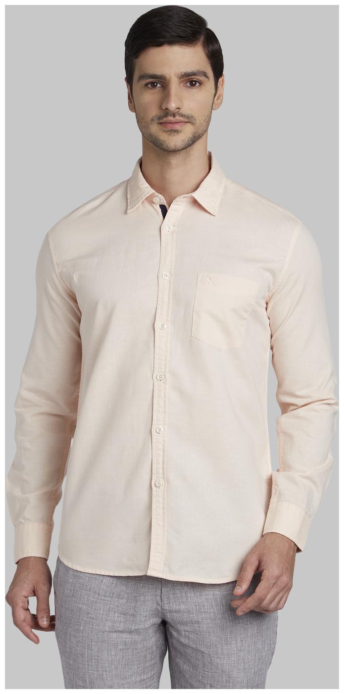 

Parx Men Orange Solid Slim Fit Casual Shirt