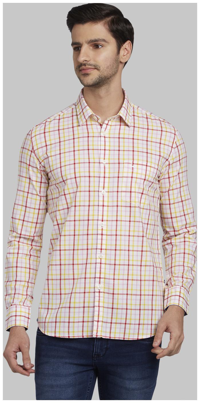 

Parx Men Beige Checked Slim Fit Casual Shirt
