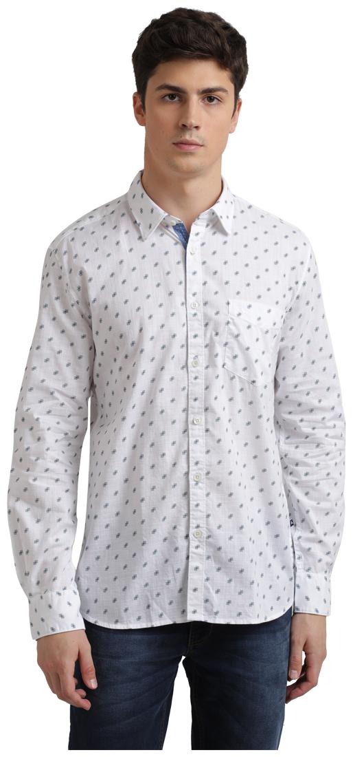 

Parx Men White Printed Regular Fit Casual Shirt