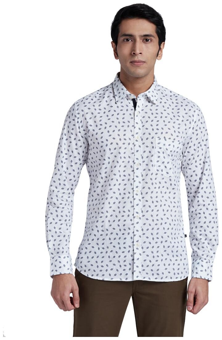 

Parx Men White Printed Regular Fit Casual Shirt