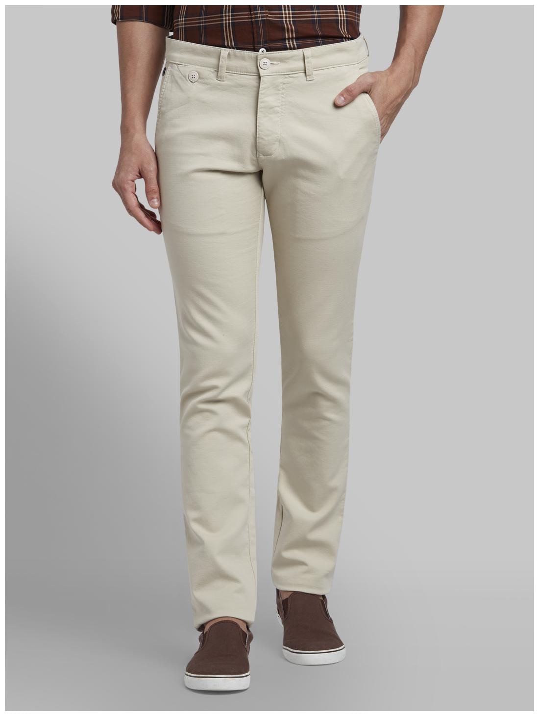 

Parx Men Beige Solid Tapered fit Regular trousers