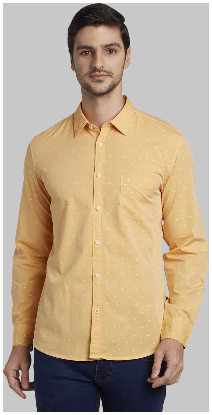 

Parx Men Yellow Solid Slim Fit Casual Shirt