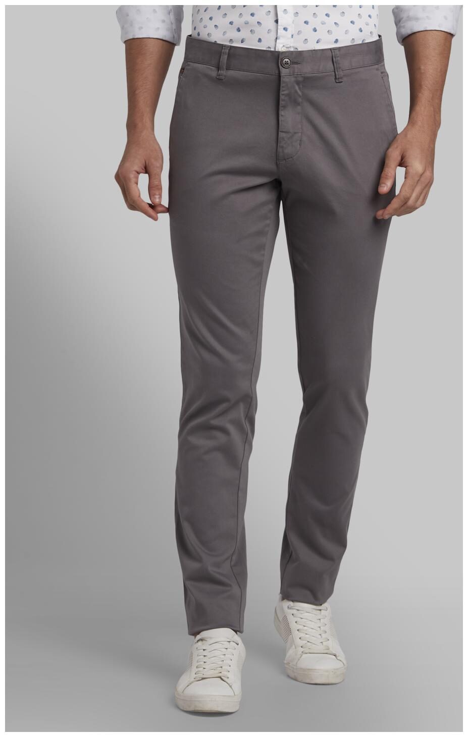 

Parx Men Grey Solid Tapered fit Regular trousers