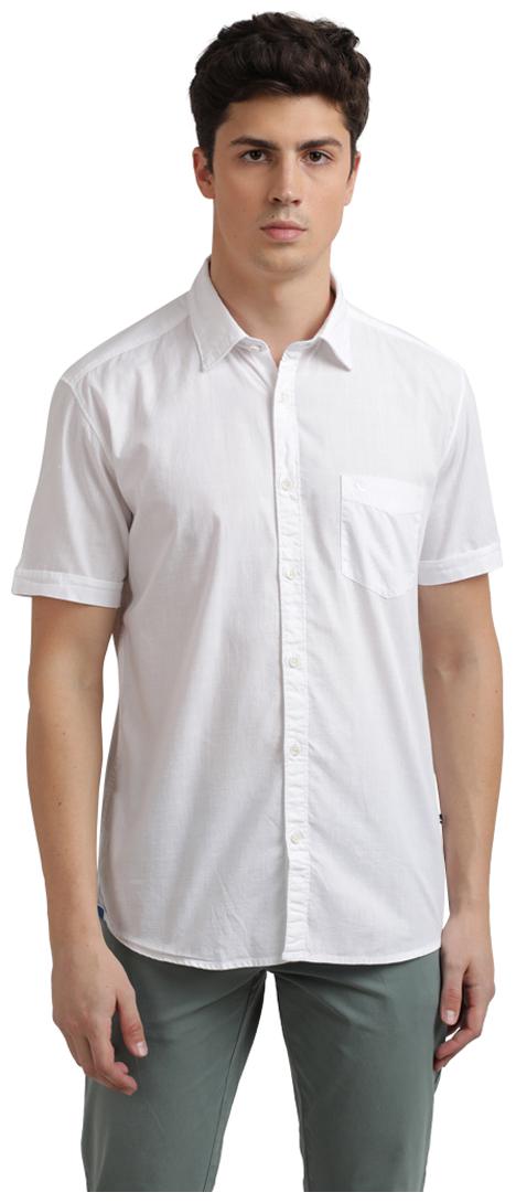 

Parx Men White Solid Regular Fit Casual Shirt