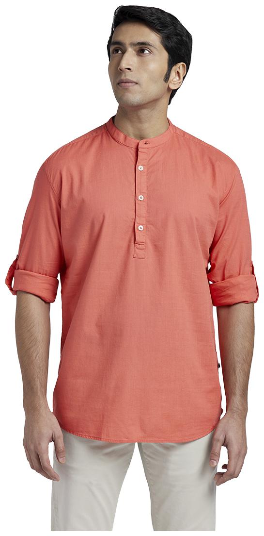 

Parx Men Orange Solid Regular Fit Casual Shirt