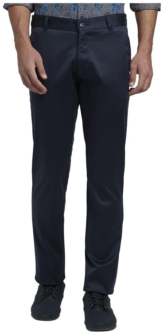 

Parx Men Blue Solid Tapered fit Regular trousers