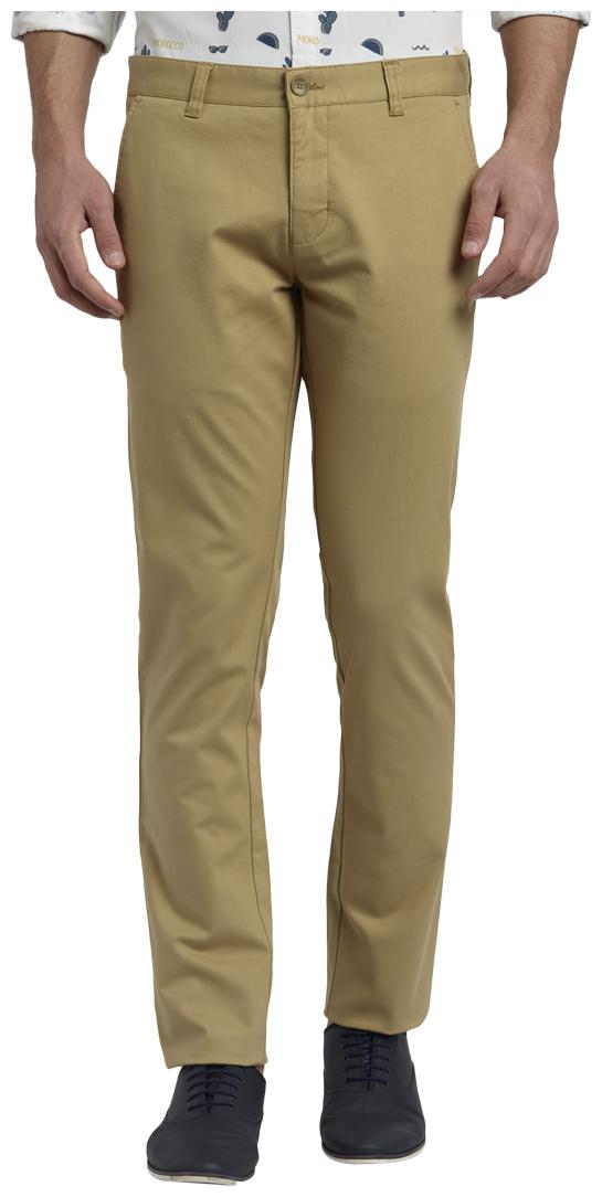

Parx Men Beige Solid Tapered fit Regular trousers