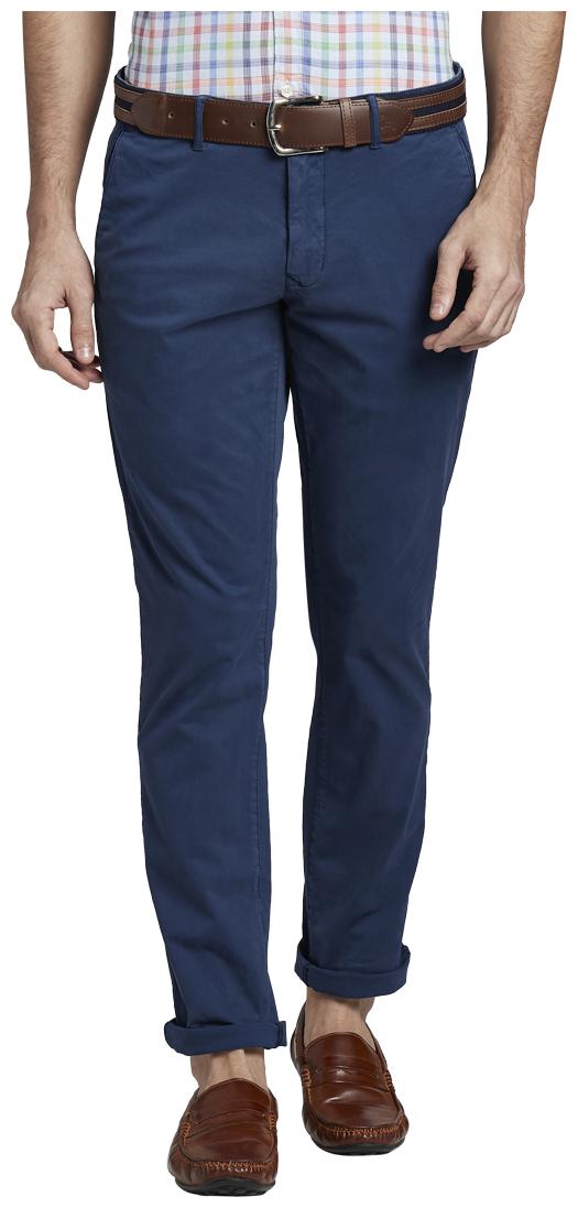 

Parx Men Blue Solid Tapered fit Regular trousers