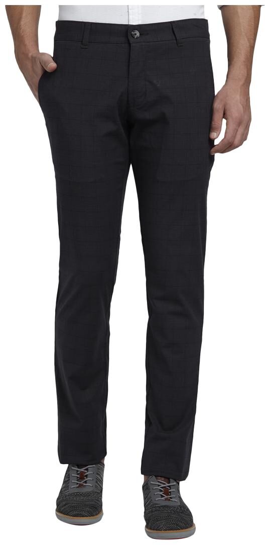 

Parx Men Grey Solid Tapered fit Regular trousers