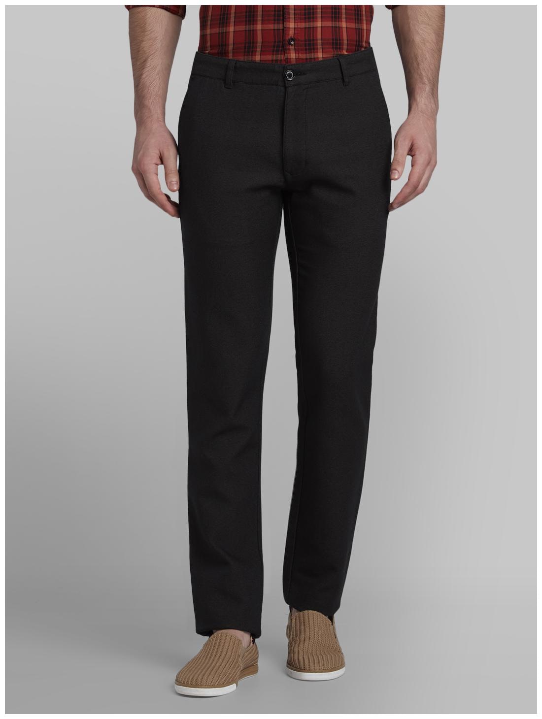 

Parx Men Black Solid Tapered fit Regular trousers