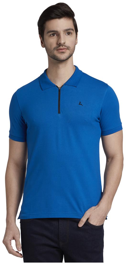 

Parx Men Blue Regular fit Cotton Blend Polo collar T-Shirt - Pack Of 1