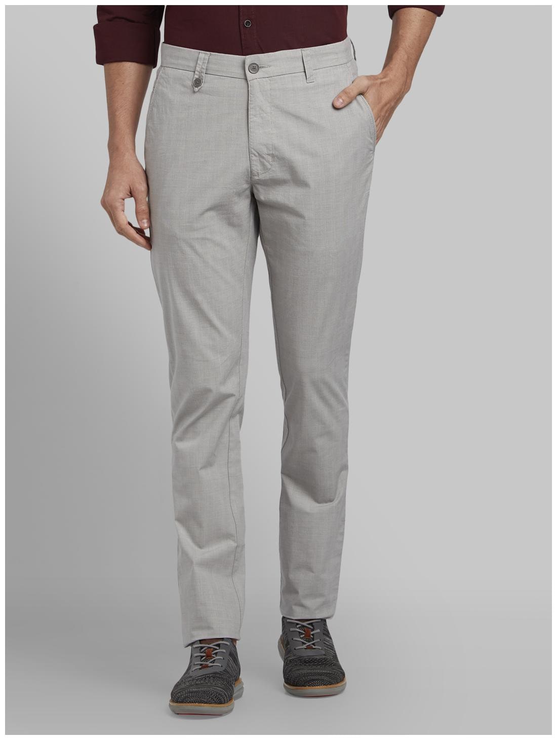 

Parx Men Grey Checked Slim fit Regular trousers