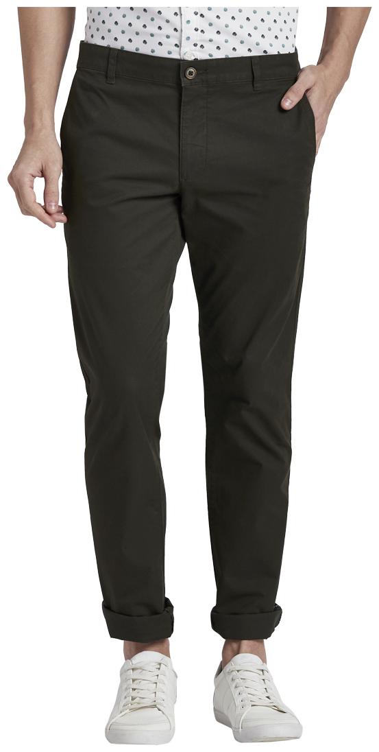 

Parx Men Green Solid Slim fit Regular trousers