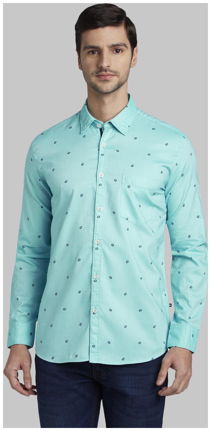 

Parx Men Green Polka Dots Slim Fit Casual Shirt