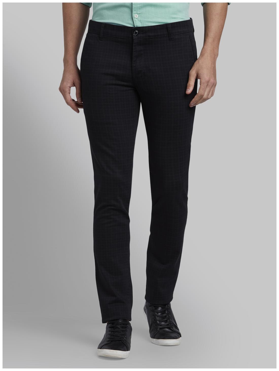 

Parx Men Black Printed Tapered fit Regular trousers