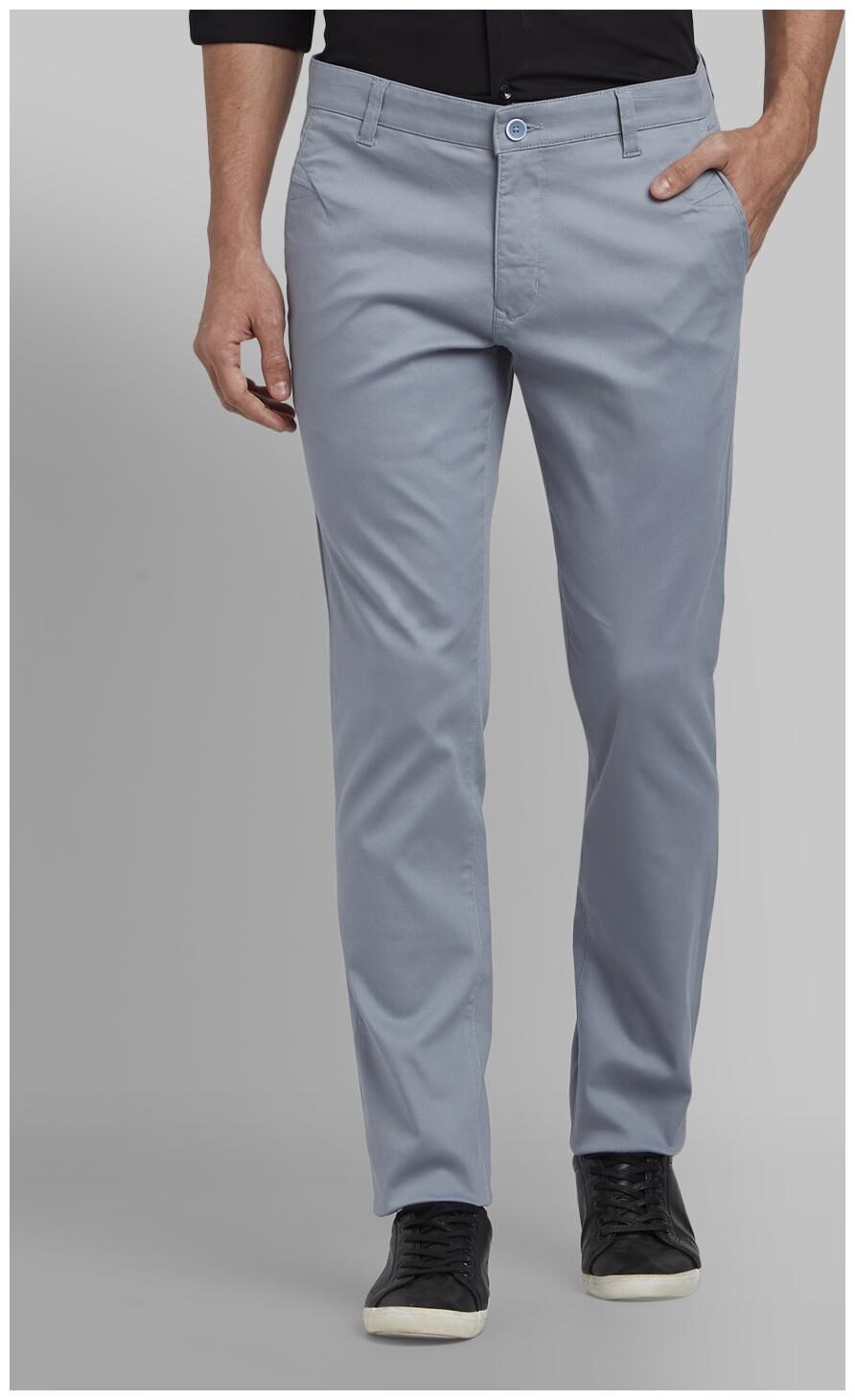 

Parx Men Blue Solid Tapered fit Regular trousers