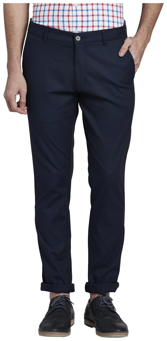 

Parx Men Blue Solid Tapered fit Regular trousers