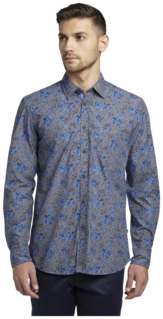 

Parx Men Blue Printed Slim Fit Casual Shirt