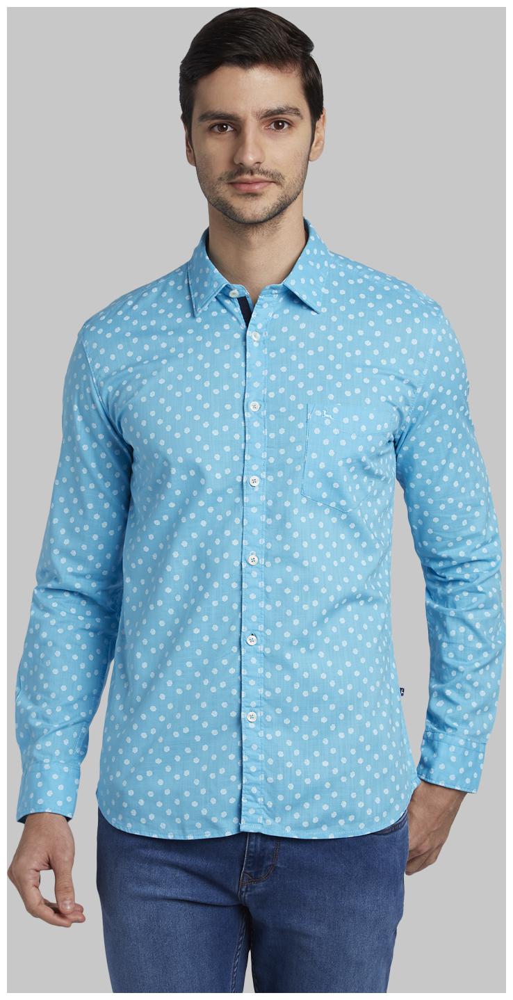 

Parx Cotton Printed Men Casual Shirt - Blue