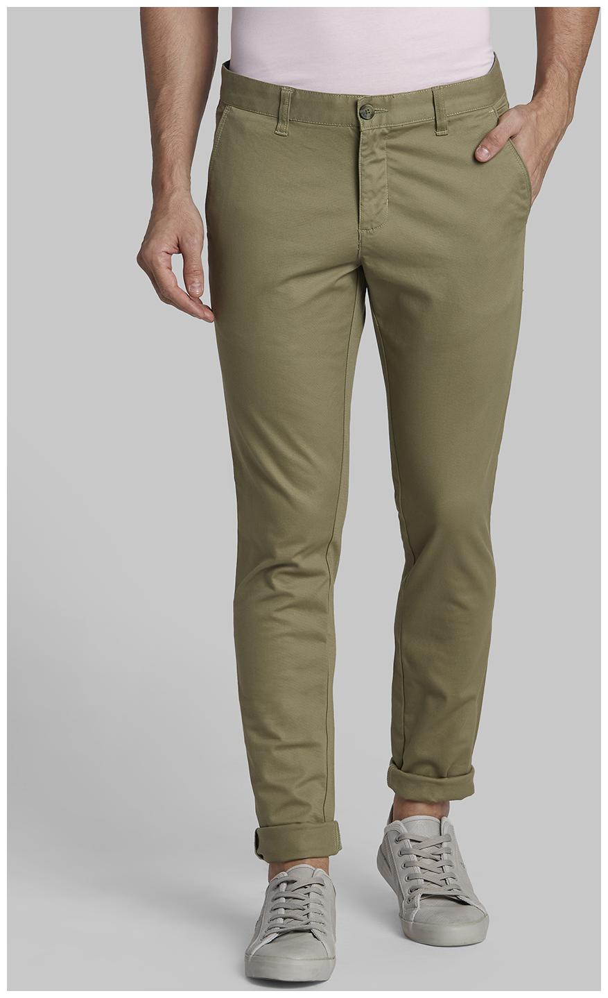 

Parx Men Green Solid Tapered fit Regular trousers