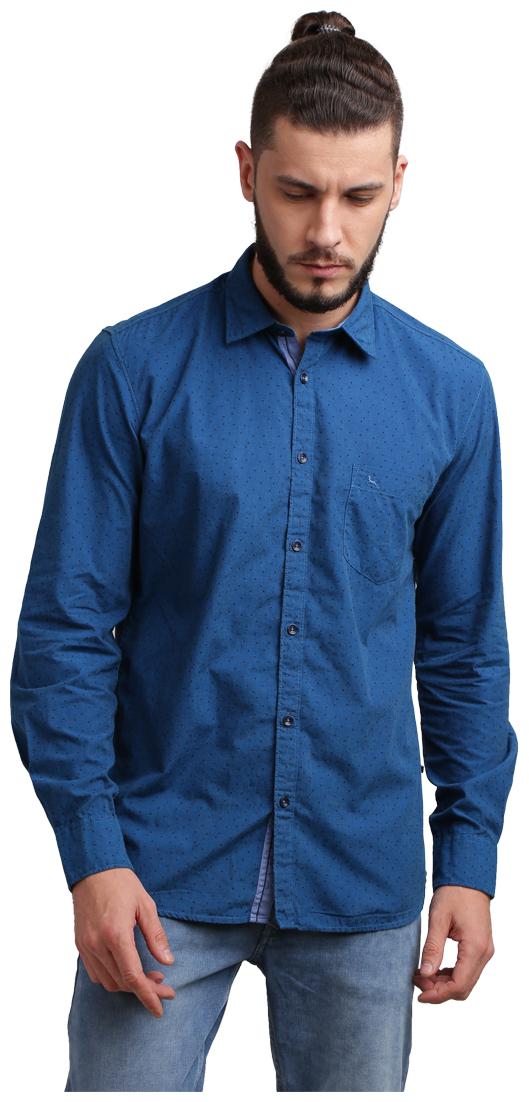 

Parx Men Blue Printed Regular Fit Casual Shirt