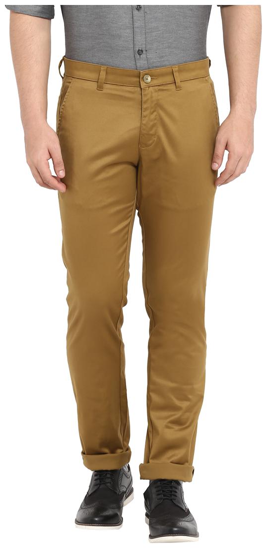 

Parx Men Brown Solid Tapered fit Regular trousers
