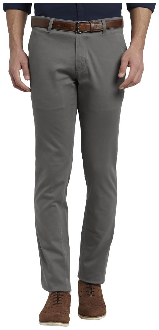 

Parx Men Grey Solid Tapered fit Regular trousers