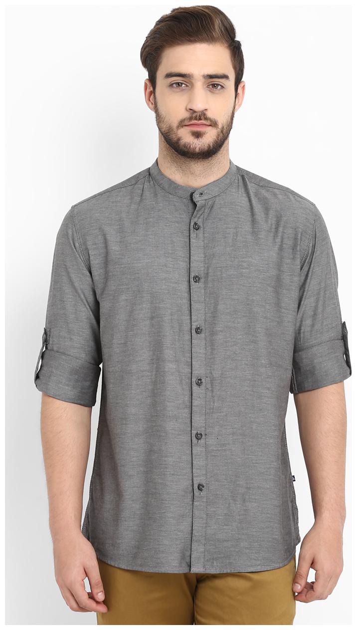 

Parx Men Black Solid Slim Fit Casual Shirt
