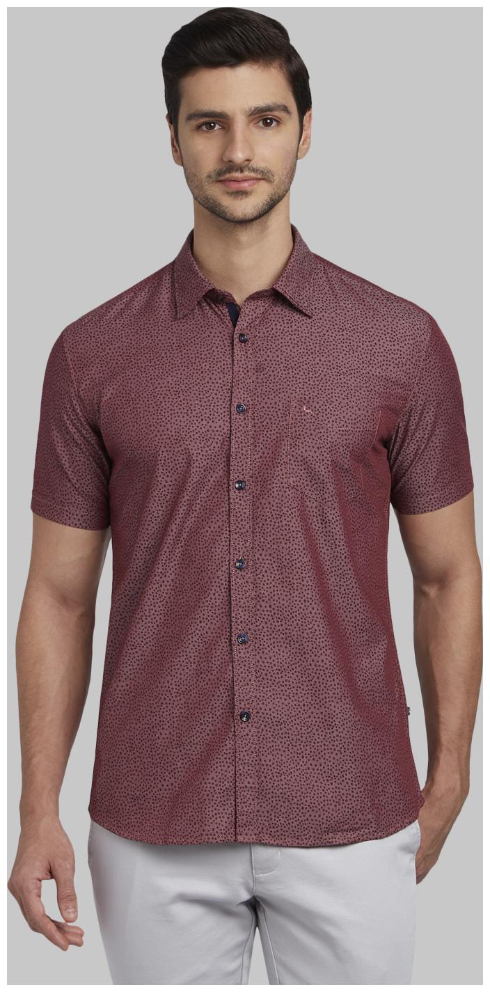 

Parx Men Maroon Polka Dots Slim Fit Casual Shirt
