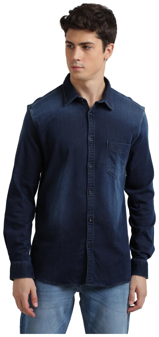 

Parx Men Blue Solid Regular Fit Casual Shirt