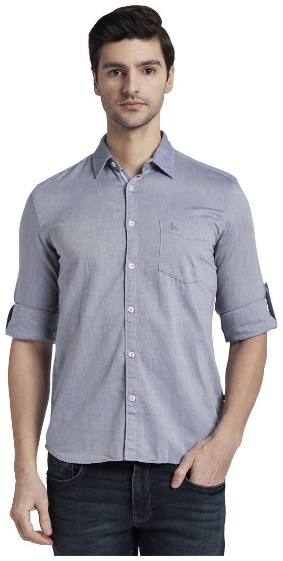 

Parx Men Grey Solid Slim Fit Casual Shirt