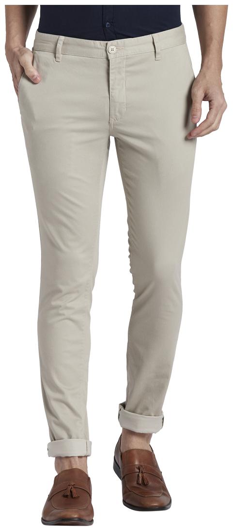 

Parx Men Beige Solid Slim fit Regular trousers
