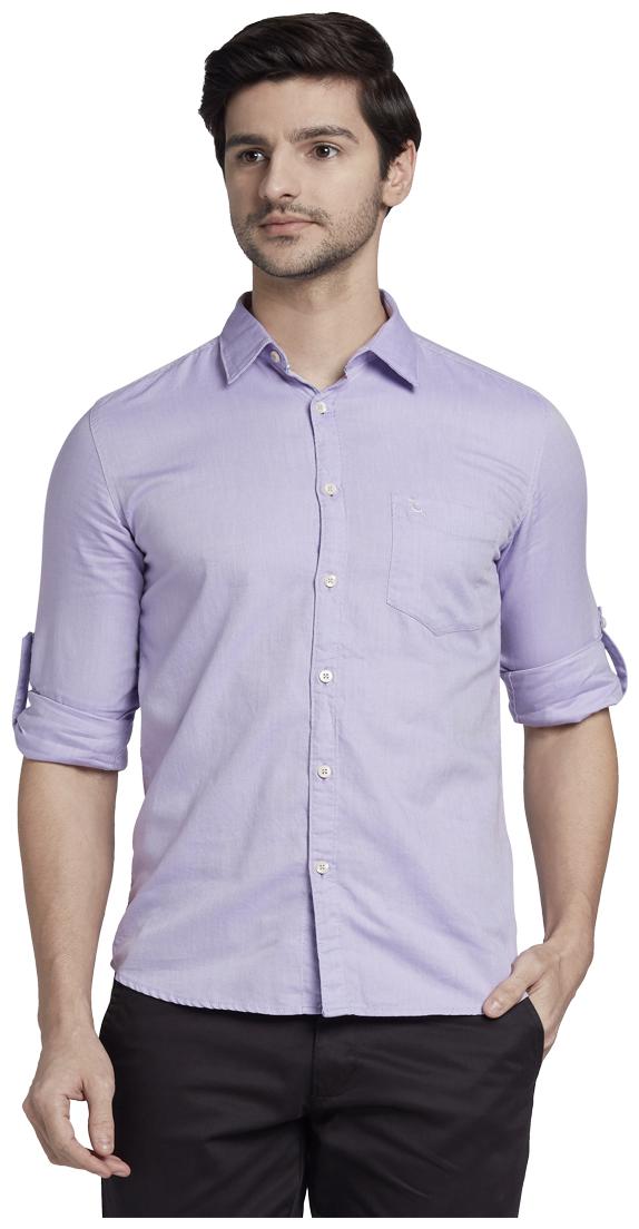 

Parx Men Purple Solid Slim Fit Casual Shirt