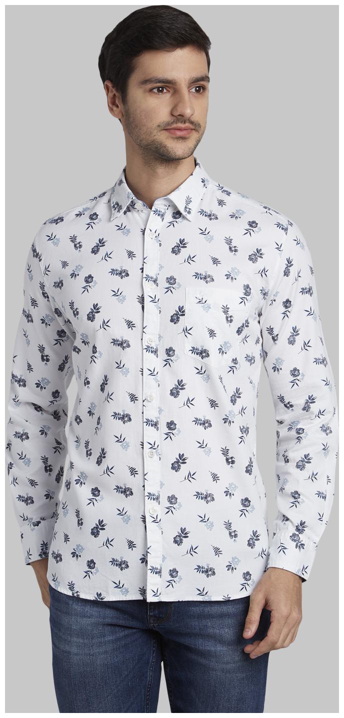 

Parx Men White Floral Slim Fit Casual Shirt