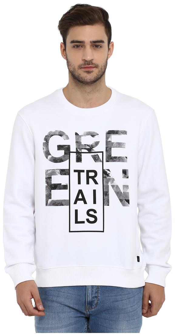 

Parx Men White Round neck Sweatshirt