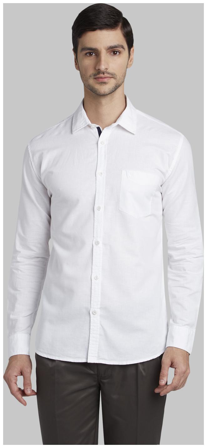 

Parx Men White Solid Slim Fit Casual Shirt