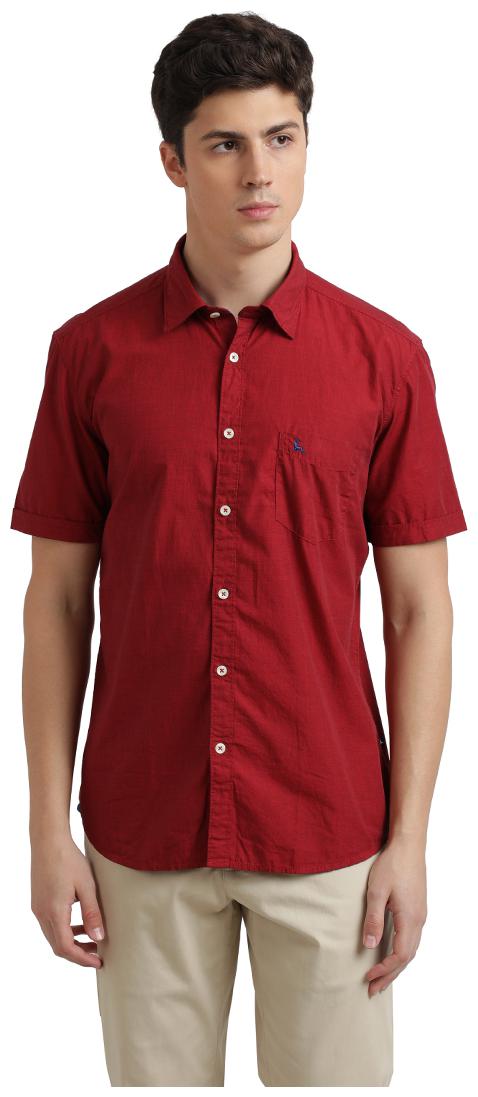 

Parx Men Red Solid Regular Fit Casual Shirt