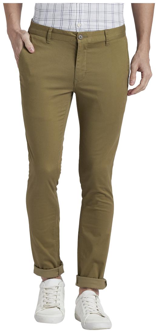 

Parx Men Beige Solid Slim fit Regular trousers